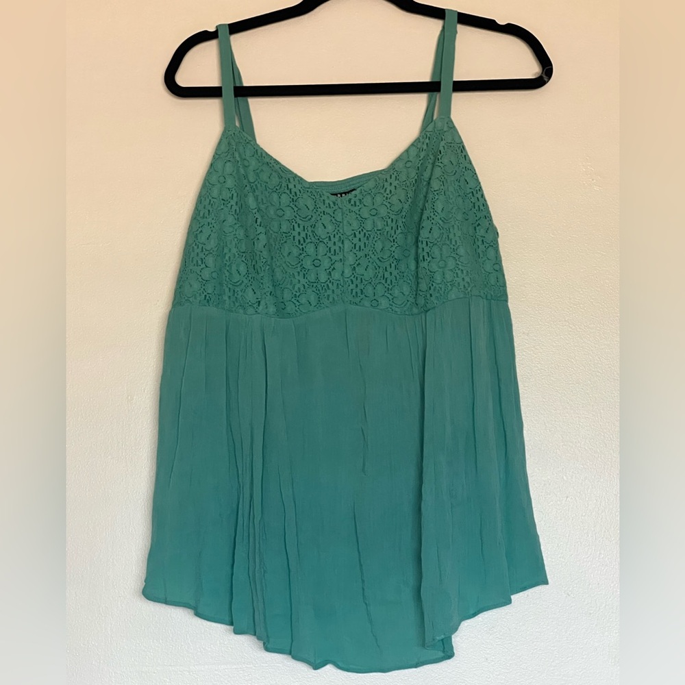 Torrid Teal Peasant Spaghetti top size 0